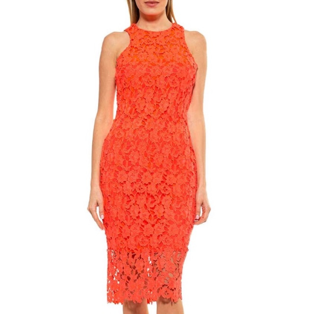 Vibrant orange cocktail dress new with tags size L